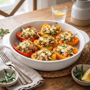 Shrimp and Quinoa Stuffed Peppers Recipe