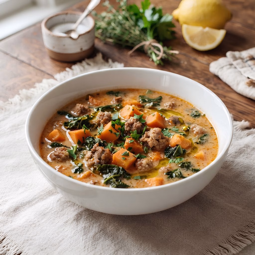 Spicy Sausage Sweet Potato Soup Recipe