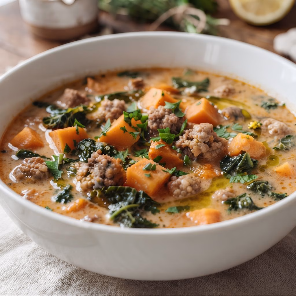 Spicy Sausage Sweet Potato Soup Recipe