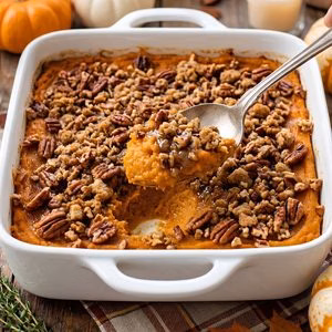 Sweet Potato Casserole with Buttery Pecan Topping Recipe