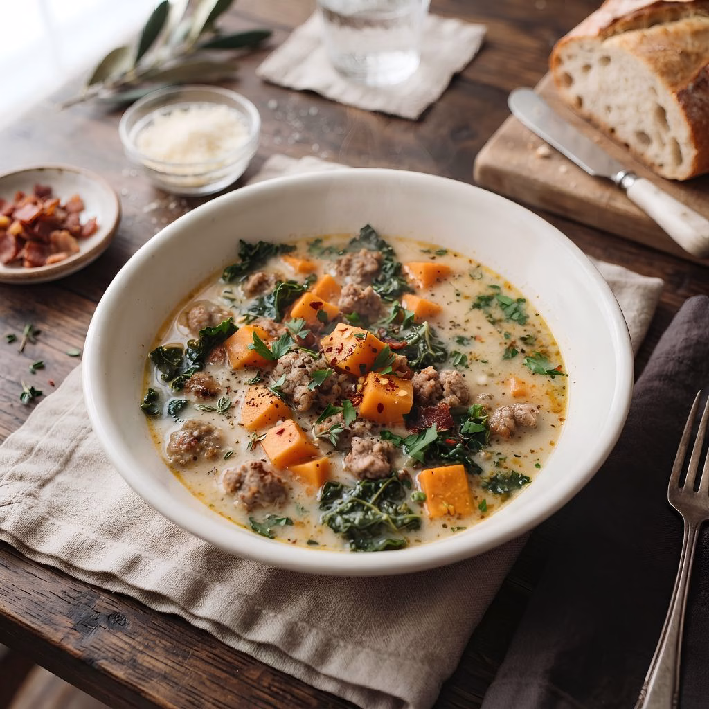 Sweet Potato Sausage Kale Soup Recipe