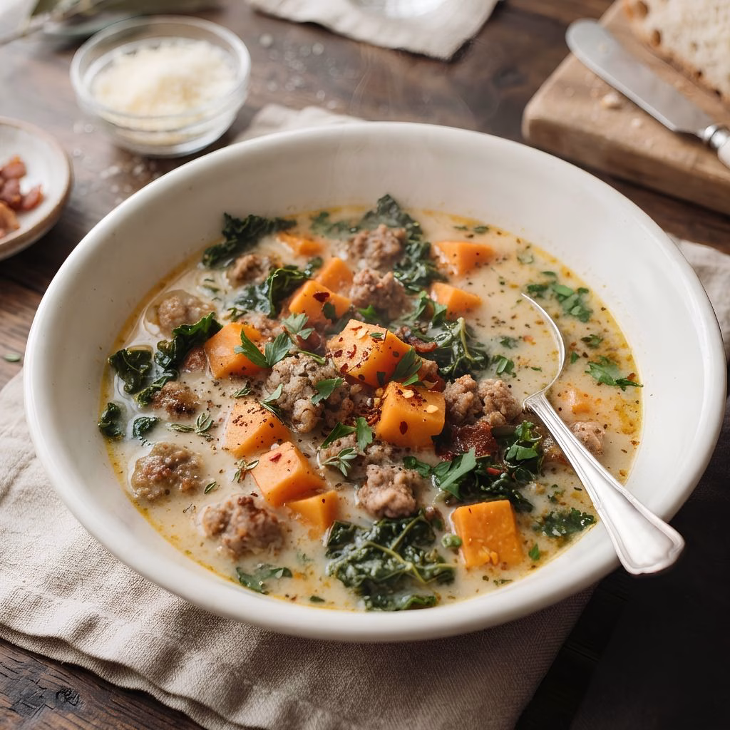Sweet Potato Sausage Kale Soup Recipe