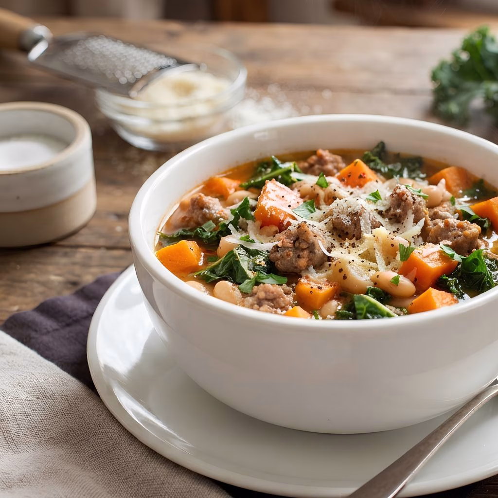 Sweet Potato White Bean Sausage Soup Recipe