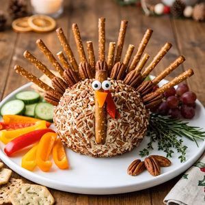 Turkey Shaped Cheese Ball Recipe