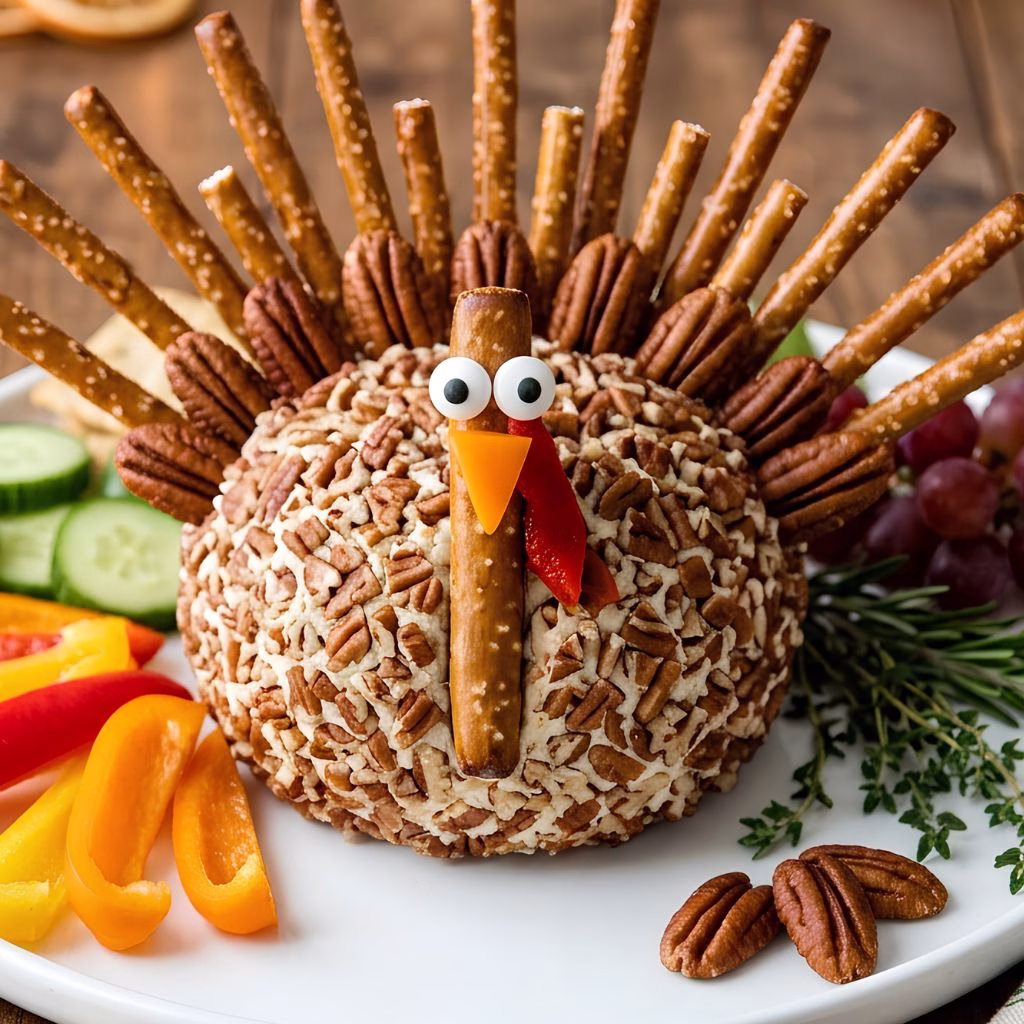 Turkey Shaped Cheese Ball Recipe