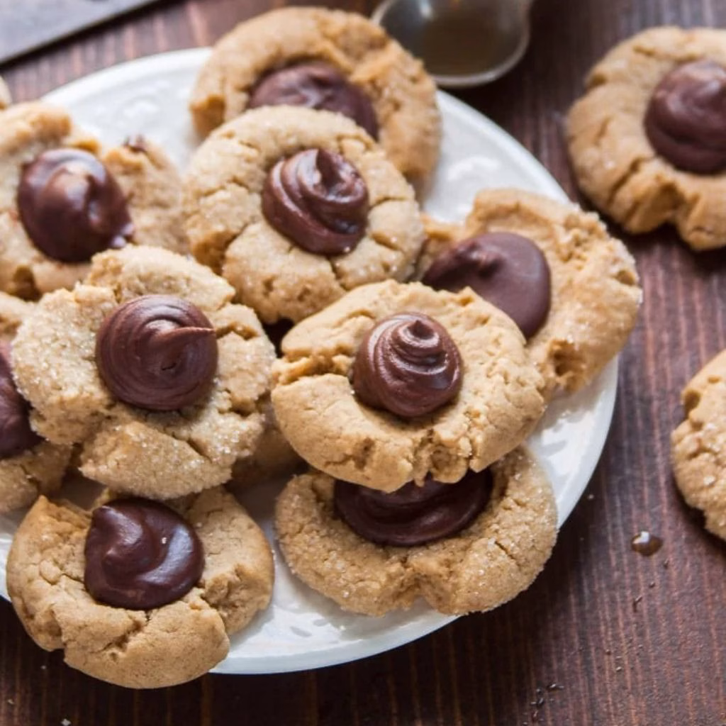 Vegan Peanut Butter Blossom Cookies